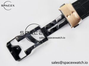 Classic Fusion 42mm RG JJF 1:1 Best Edition White Dial on Black Gummy Leather Strap - Image 25