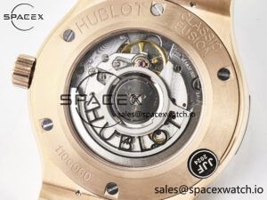 Classic Fusion 42mm RG JJF 1:1 Best Edition White Dial on Black Gummy Leather Strap - Image 17