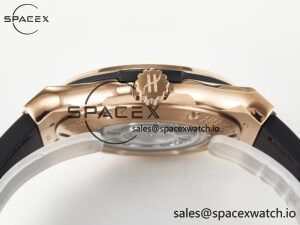 Classic Fusion 42mm RG JJF 1:1 Best Edition Black Dial on Black Gummy Leather Strap - Image 14