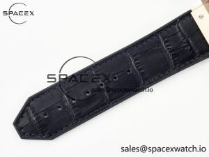 Classic Fusion 42mm RG JJF 1:1 Best Edition Black Dial on Black Gummy Leather Strap - Image 20