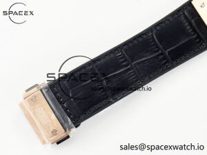 Classic Fusion 42mm RG JJF 1:1 Best Edition Black Dial on Black Gummy Leather Strap - Image 21