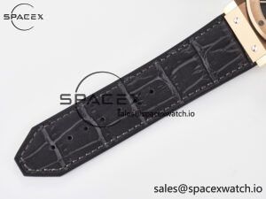 Classic Fusion 42mm RG JJF 1:1 Best Edition Gray Dial on Black Gummy Leather Strap - Image 20