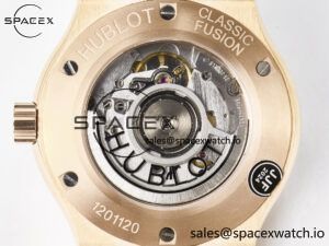 Classic Fusion 42mm RG JJF 1:1 Best Edition Gray Dial on Black Gummy Leather Strap - Image 17