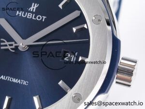 Classic Fusion 42mm SS JJF 1:1 Best Edition Blue Dial on Blue Gummy Leather Strap - Image 10