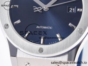 Classic Fusion 42mm SS JJF 1:1 Best Edition Blue Dial on Blue Gummy Leather Strap - Image 12