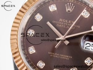 DateJust 41 126331 ARF 1:1 Best Edition 904L Steel Brown Diamonds Dial on SS/RG Jubilee Bracelet SH3235(Gain Weight) - Image 11