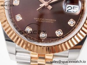 DateJust 41 126331 ARF 1:1 Best Edition 904L Steel Brown Diamonds Dial on SS/RG Jubilee Bracelet SH3235(Gain Weight) - Image 12