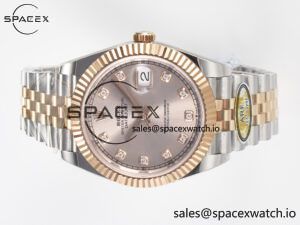 DateJust 41 126331 ARF 1:1 Best Edition 904L Steel RG Diamonds Dial on SS/RG Jubilee Bracelet SH3235（Gain Weight） - Image 7