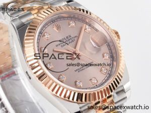 DateJust 41 126331 ARF 1:1 Best Edition 904L Steel RG Diamonds Dial on SS/RG Jubilee Bracelet SH3235（Gain Weight） - Image 3