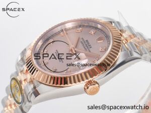 DateJust 41 126331 ARF 1:1 Best Edition 904L Steel RG Diamonds Dial on SS/RG Jubilee Bracelet SH3235（Gain Weight） - Image 5