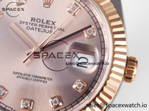 DateJust 41 126331 ARF 1:1 Best Edition 904L Steel RG Diamonds Dial on SS/RG Jubilee Bracelet SH3235（Gain Weight） - Image 10