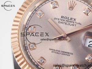 DateJust 41 126331 ARF 1:1 Best Edition 904L Steel RG Diamonds Dial on SS/RG Jubilee Bracelet SH3235（Gain Weight） - Image 11