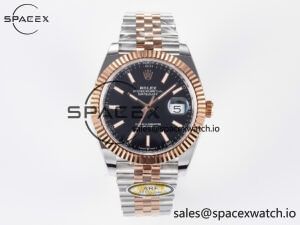 DateJust 41 126331 ARF 1:1 Best Edition 904L Steel Black Dial on SS/RG Jubilee Bracelet SH3235(Gain Weight)