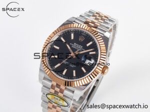 DateJust 41 126331 ARF 1:1 Best Edition 904L Steel Black Dial on SS/RG Jubilee Bracelet SH3235(Gain Weight) - Image 4