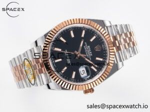 DateJust 41 126331 ARF 1:1 Best Edition 904L Steel Black Dial on SS/RG Jubilee Bracelet SH3235(Gain Weight) - Image 8