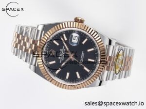 DateJust 41 126331 ARF 1:1 Best Edition 904L Steel Black Dial on SS/RG Jubilee Bracelet SH3235(Gain Weight) - Image 7