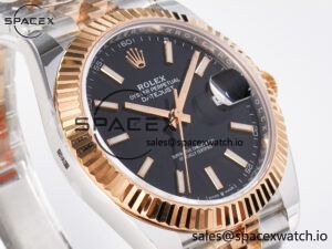 DateJust 41 126331 ARF 1:1 Best Edition 904L Steel Black Dial on SS/RG Jubilee Bracelet SH3235(Gain Weight) - Image 3