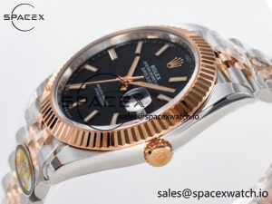 DateJust 41 126331 ARF 1:1 Best Edition 904L Steel Black Dial on SS/RG Jubilee Bracelet SH3235(Gain Weight) - Image 5