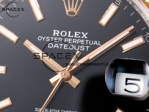 DateJust 41 126331 ARF 1:1 Best Edition 904L Steel Black Dial on SS/RG Jubilee Bracelet SH3235(Gain Weight) - Image 9