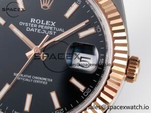 DateJust 41 126331 ARF 1:1 Best Edition 904L Steel Black Dial on SS/RG Jubilee Bracelet SH3235(Gain Weight) - Image 10