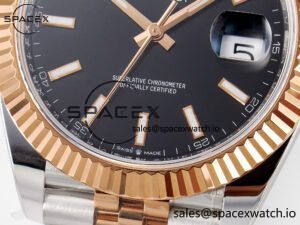 DateJust 41 126331 ARF 1:1 Best Edition 904L Steel Black Dial on SS/RG Jubilee Bracelet SH3235(Gain Weight) - Image 12