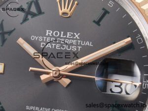 DateJust 41 126331 ARF 1:1 Best Edition 904L Steel Gray Dial Green Roman Marker on SS/RG Jubilee Bracelet SH3235(Gain Weight) - Image 9