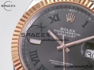 DateJust 41 126331 ARF 1:1 Best Edition 904L Steel Gray Dial Green Roman Marker on SS/RG Jubilee Bracelet SH3235(Gain Weight) - Image 11