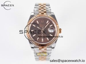 DateJust 41 126331 ARF 1:1 Best Edition 904L Steel Brown Dial on SS/RG Jubilee Bracelet SH3235(Gain Weight)