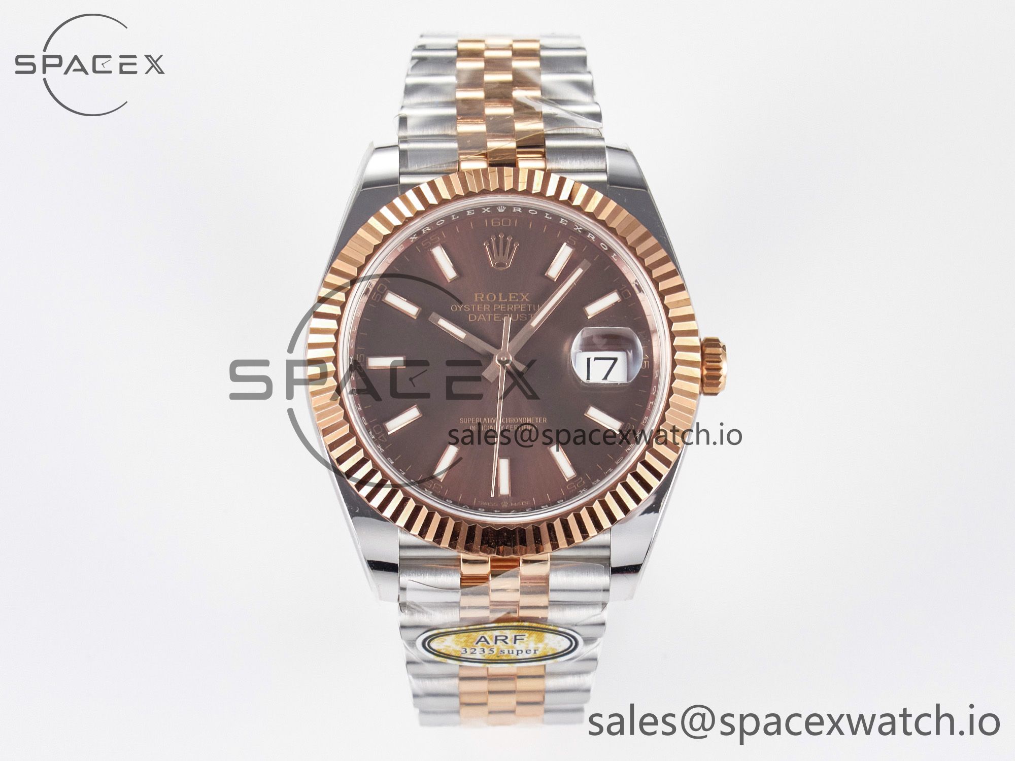 IMG_9644 拷贝 DateJust 41 126331 ARF 1:1 Best Edition 904L Steel Brown Dial on SS/RG Jubilee Bracelet SH3235(Gain Weight) - Image 1