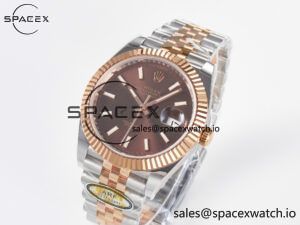 DateJust 41 126331 ARF 1:1 Best Edition 904L Steel Brown Dial on SS/RG Jubilee Bracelet SH3235(Gain Weight) - Image 4