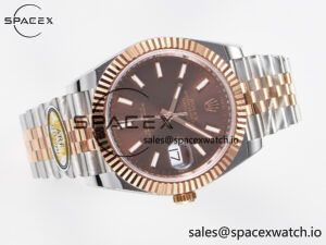 DateJust 41 126331 ARF 1:1 Best Edition 904L Steel Brown Dial on SS/RG Jubilee Bracelet SH3235(Gain Weight) - Image 8