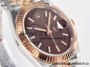 DateJust 41 126331 ARF 1:1 Best Edition 904L Steel Brown Dial on SS/RG Jubilee Bracelet SH3235(Gain Weight) - Image 3