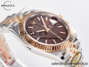 DateJust 41 126331 ARF 1:1 Best Edition 904L Steel Brown Dial on SS/RG Jubilee Bracelet SH3235(Gain Weight) - Image 6