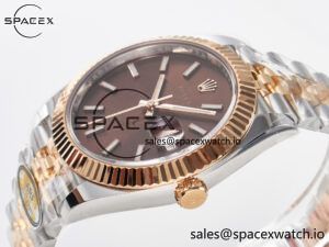 DateJust 41 126331 ARF 1:1 Best Edition 904L Steel Brown Dial on SS/RG Jubilee Bracelet SH3235(Gain Weight) - Image 5