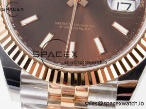 DateJust 41 126331 ARF 1:1 Best Edition 904L Steel Brown Dial on SS/RG Jubilee Bracelet SH3235(Gain Weight) - Image 12