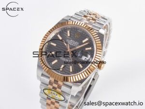 DateJust 41 126331 ARF 1:1 Best Edition 904L Steel Gray Textured Dial on SS/RG Jubilee Bracelet SH3235(Gain Weight) - Image 4