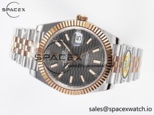 DateJust 41 126331 ARF 1:1 Best Edition 904L Steel Gray Textured Dial on SS/RG Jubilee Bracelet SH3235(Gain Weight) - Image 7
