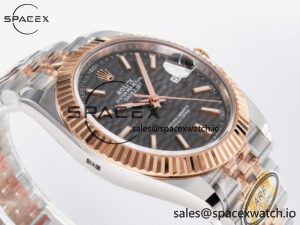 DateJust 41 126331 ARF 1:1 Best Edition 904L Steel Gray Textured Dial on SS/RG Jubilee Bracelet SH3235(Gain Weight) - Image 6