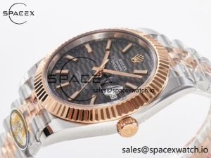 DateJust 41 126331 ARF 1:1 Best Edition 904L Steel Gray Textured Dial on SS/RG Jubilee Bracelet SH3235(Gain Weight) - Image 5