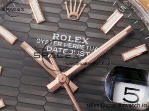 DateJust 41 126331 ARF 1:1 Best Edition 904L Steel Gray Textured Dial on SS/RG Jubilee Bracelet SH3235(Gain Weight) - Image 9