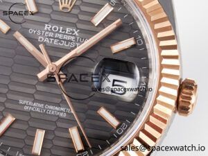 DateJust 41 126331 ARF 1:1 Best Edition 904L Steel Gray Textured Dial on SS/RG Jubilee Bracelet SH3235(Gain Weight) - Image 10