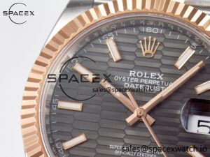DateJust 41 126331 ARF 1:1 Best Edition 904L Steel Gray Textured Dial on SS/RG Jubilee Bracelet SH3235(Gain Weight) - Image 11