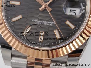 DateJust 41 126331 ARF 1:1 Best Edition 904L Steel Gray Textured Dial on SS/RG Jubilee Bracelet SH3235(Gain Weight) - Image 12