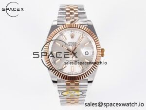 DateJust 41 126331 ARF 1:1 Best Edition 904L Steel Silver Dial on SS/RG Jubilee Bracelet SH3235(Gain Weight)