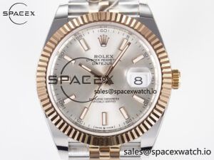 DateJust 41 126331 ARF 1:1 Best Edition 904L Steel Silver Dial on SS/RG Jubilee Bracelet SH3235(Gain Weight) - Image 2