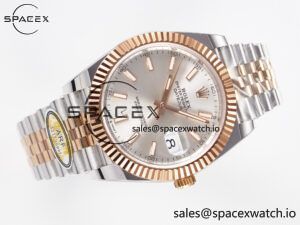 DateJust 41 126331 ARF 1:1 Best Edition 904L Steel Silver Dial on SS/RG Jubilee Bracelet SH3235(Gain Weight) - Image 8
