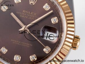 DateJust 41 126331 ARF 1:1 Best Edition 904L Steel Brown Diamonds Dial on SS/RG Oyster Bracelet SH3235(Gain Weight) - Image 10