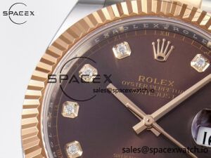 DateJust 41 126331 ARF 1:1 Best Edition 904L Steel Brown Diamonds Dial on SS/RG Oyster Bracelet SH3235(Gain Weight) - Image 11
