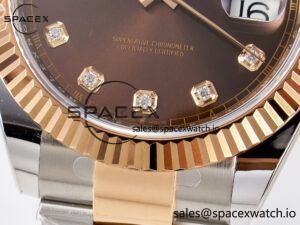 DateJust 41 126331 ARF 1:1 Best Edition 904L Steel Brown Diamonds Dial on SS/RG Oyster Bracelet SH3235(Gain Weight) - Image 12