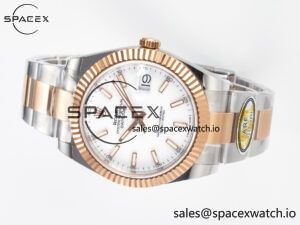 DateJust 41 126331 ARF 1:1 Best Edition 904L Steel White Dial on SS/RG Oyster Bracelet SH3235(Gain Weight) - Image 7